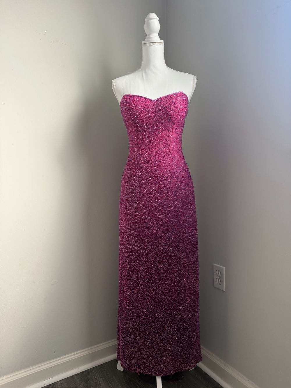 Vintage Y2K Je Matadi fully beaded gown